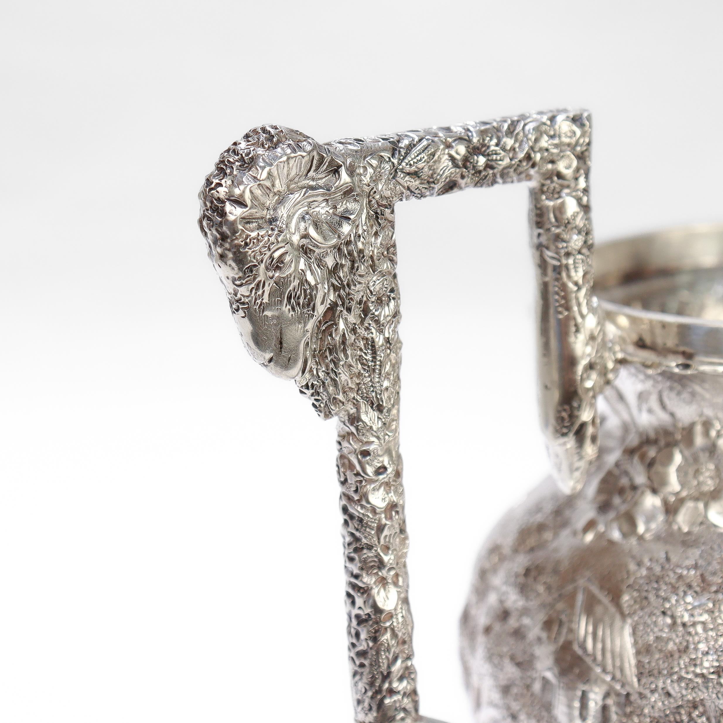 Antica zuccheriera in argento sterling Schofield Castle Pattern Repousse Baltimore in vendita 8