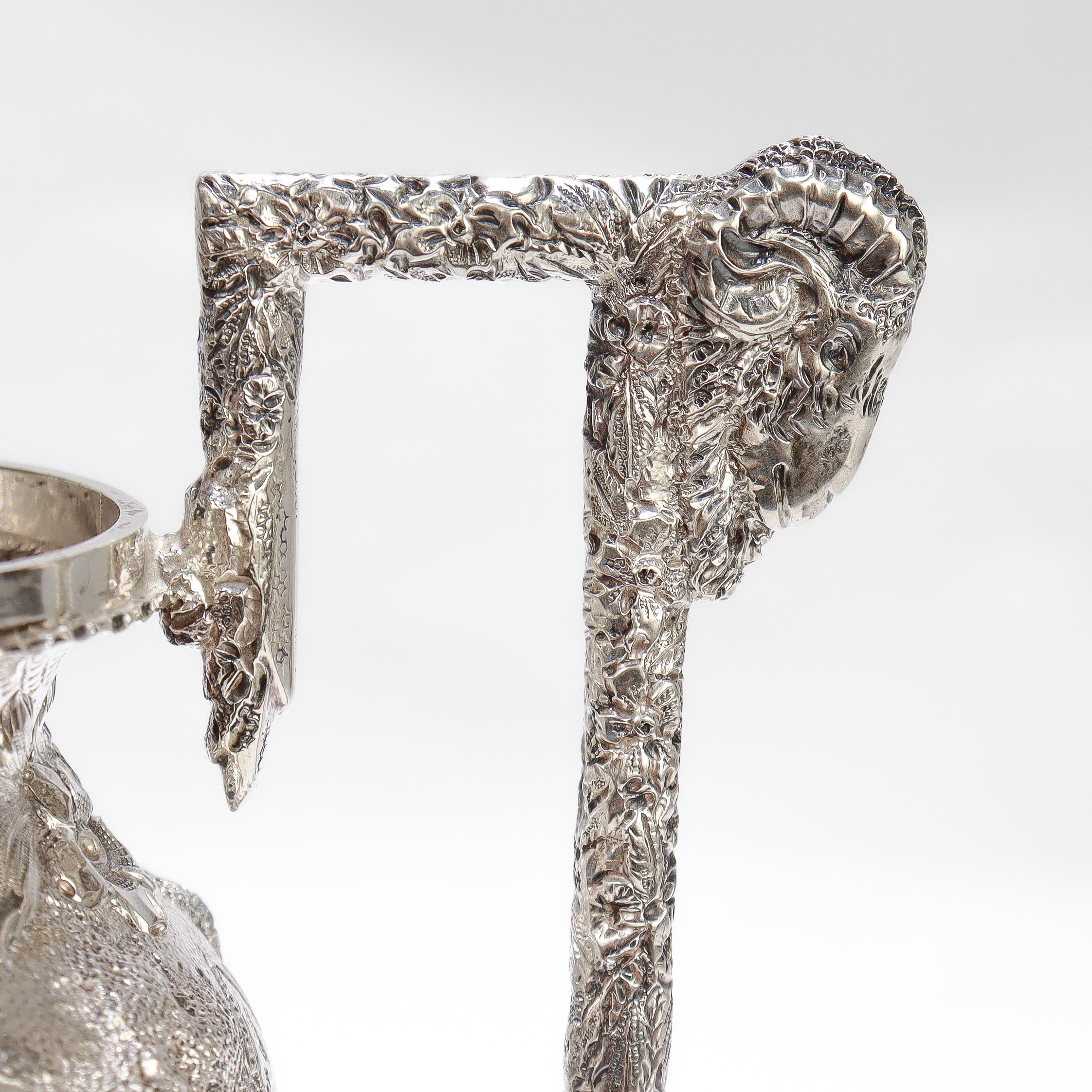 Antica zuccheriera in argento sterling Schofield Castle Pattern Repousse Baltimore in vendita 9