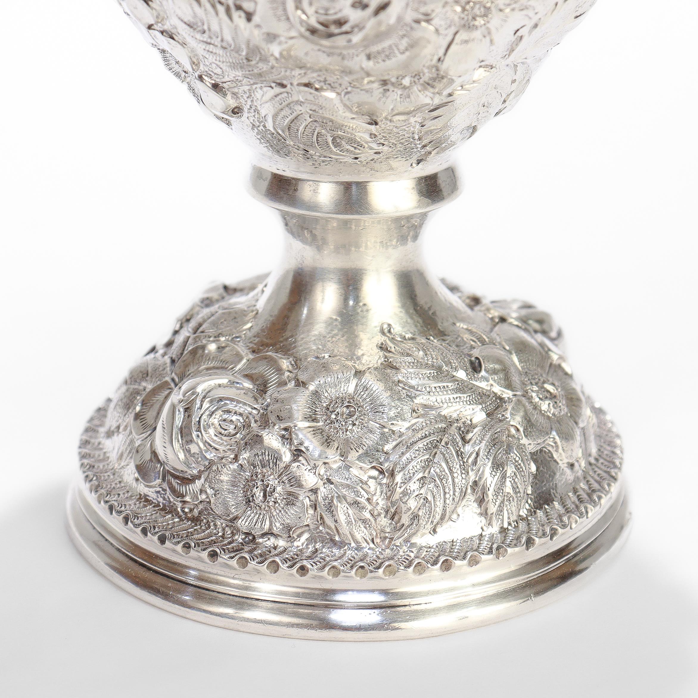 Antica zuccheriera in argento sterling Schofield Castle Pattern Repousse Baltimore in vendita 10