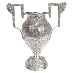 Antica zuccheriera in argento sterling Schofield Castle Pattern Repousse Baltimore