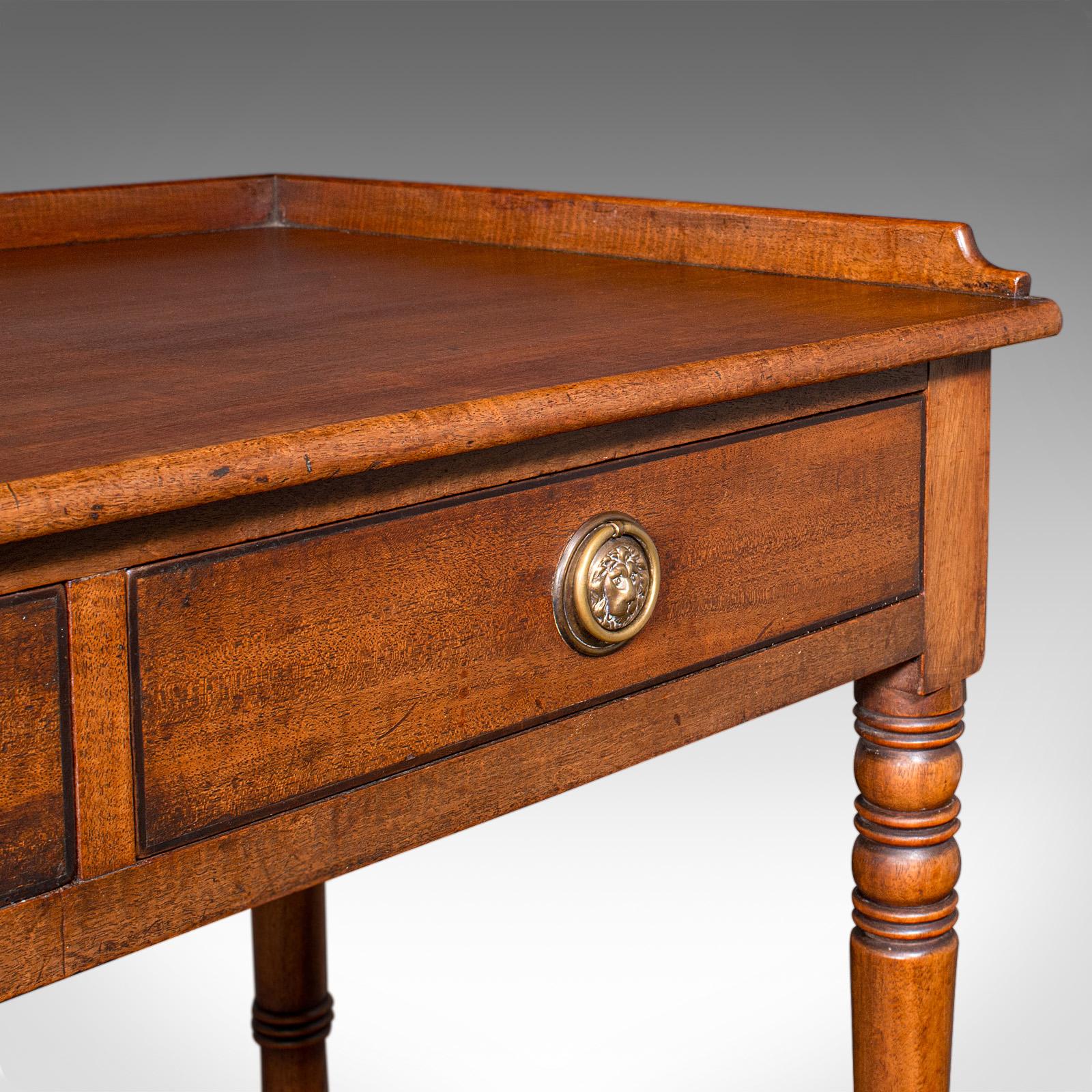 Escritorio Antiguo, Inglés, Mesa de Escribir, Lateral, Estudio, Regencia, Circa 1820 en venta 4