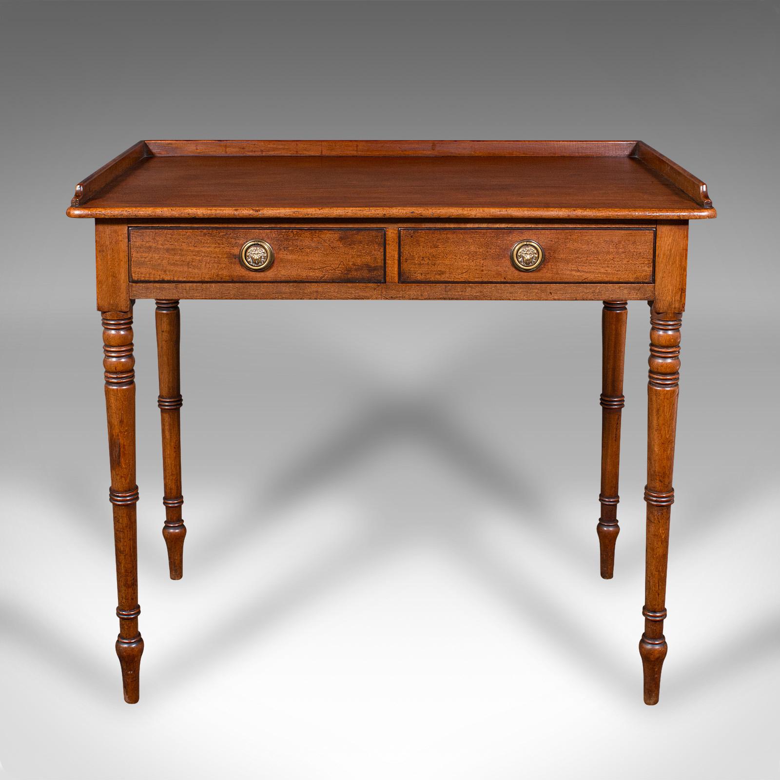 Escritorio Antiguo, Inglés, Mesa de Escribir, Lateral, Estudio, Regencia, Circa 1820 Británico en venta