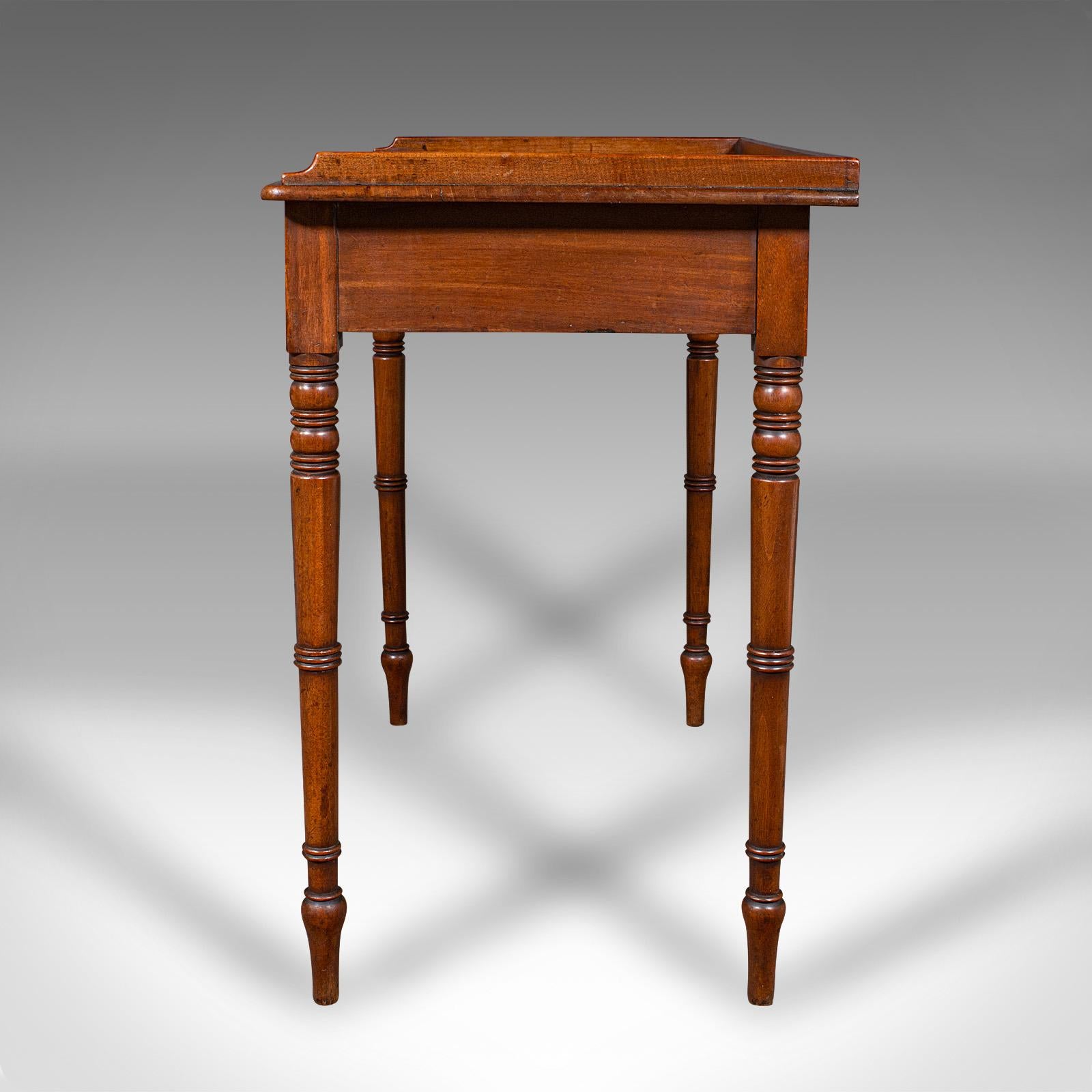 Escritorio Antiguo, Inglés, Mesa de Escribir, Lateral, Estudio, Regencia, Circa 1820 Caoba en venta