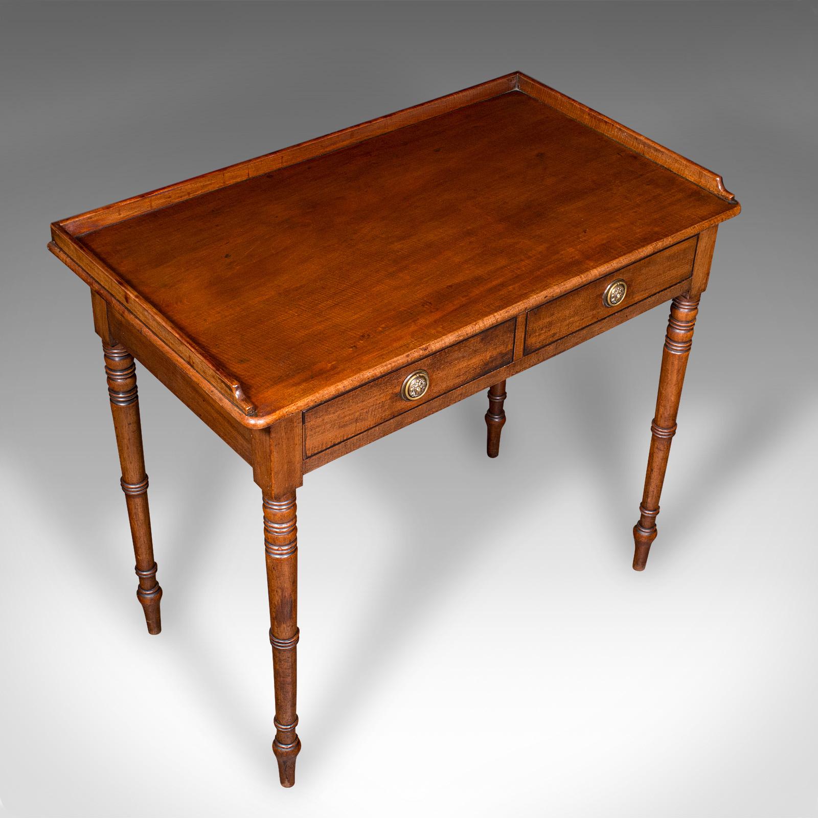 Escritorio Antiguo, Inglés, Mesa de Escribir, Lateral, Estudio, Regencia, Circa 1820 en venta 1