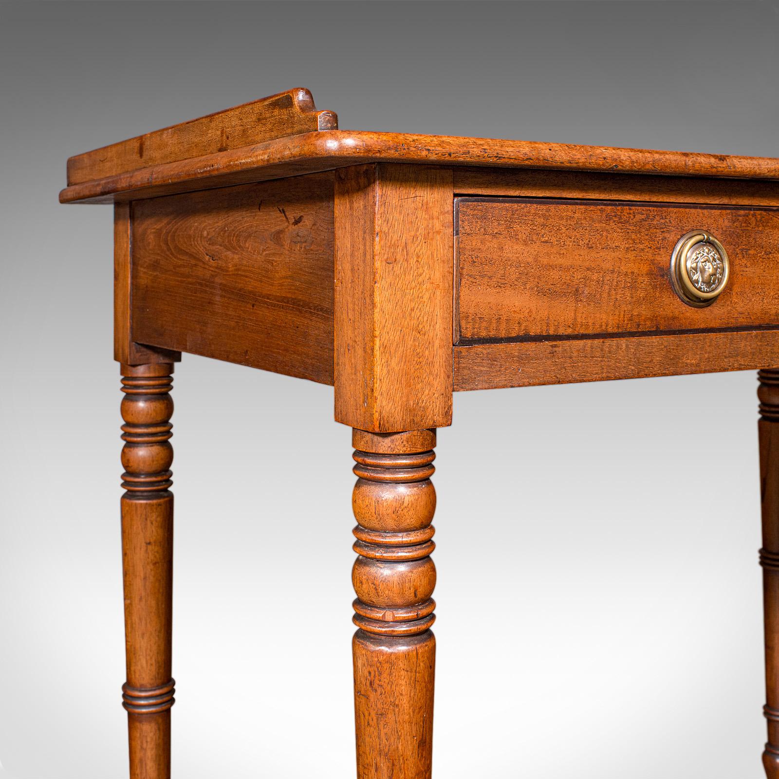 Escritorio Antiguo, Inglés, Mesa de Escribir, Lateral, Estudio, Regencia, Circa 1820 en venta 3