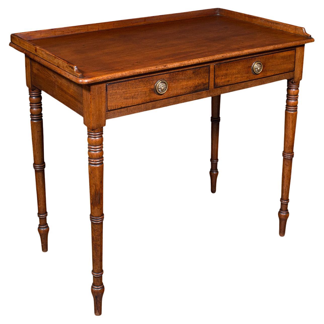 Escritorio Antiguo, Inglés, Mesa de Escribir, Lateral, Estudio, Regencia, Circa 1820 en venta