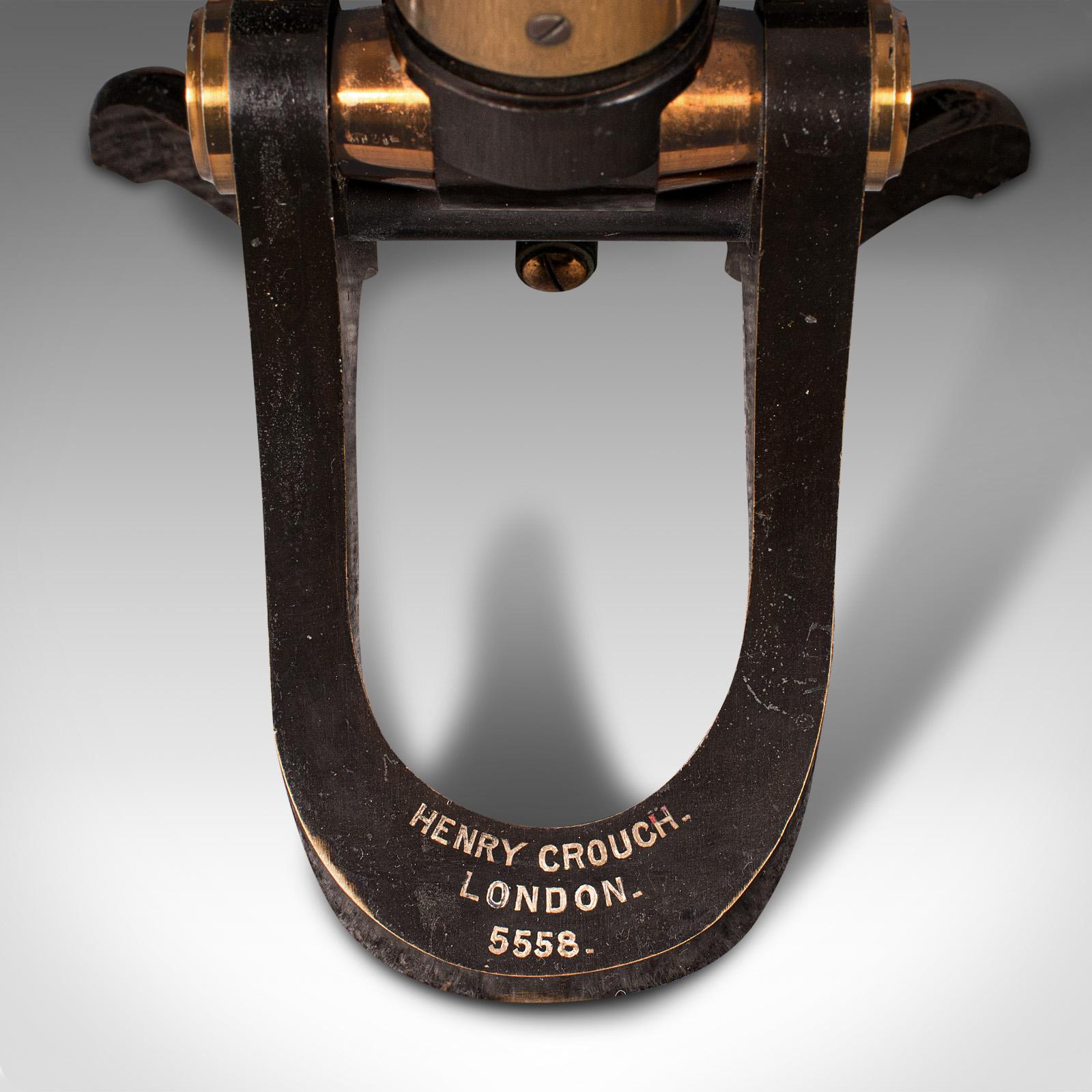 Antique Scholar's Microscope, English, Brass, Scientific Instrument, Victorian For Sale 4