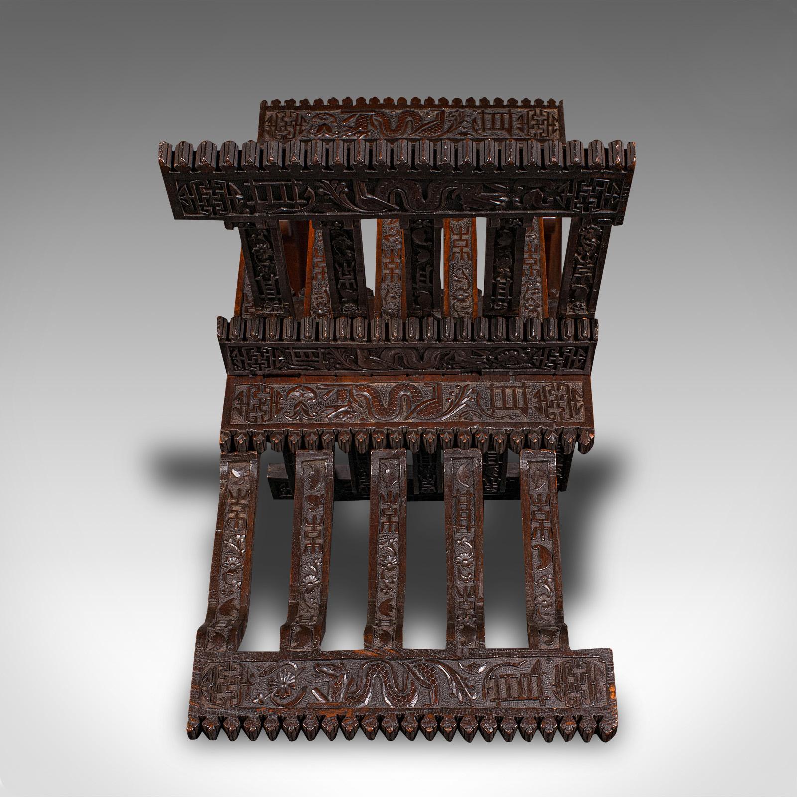 Thai Antique Scholar’s Reading Stand, Oriental, Folding Book Pedestal, Victorian For Sale