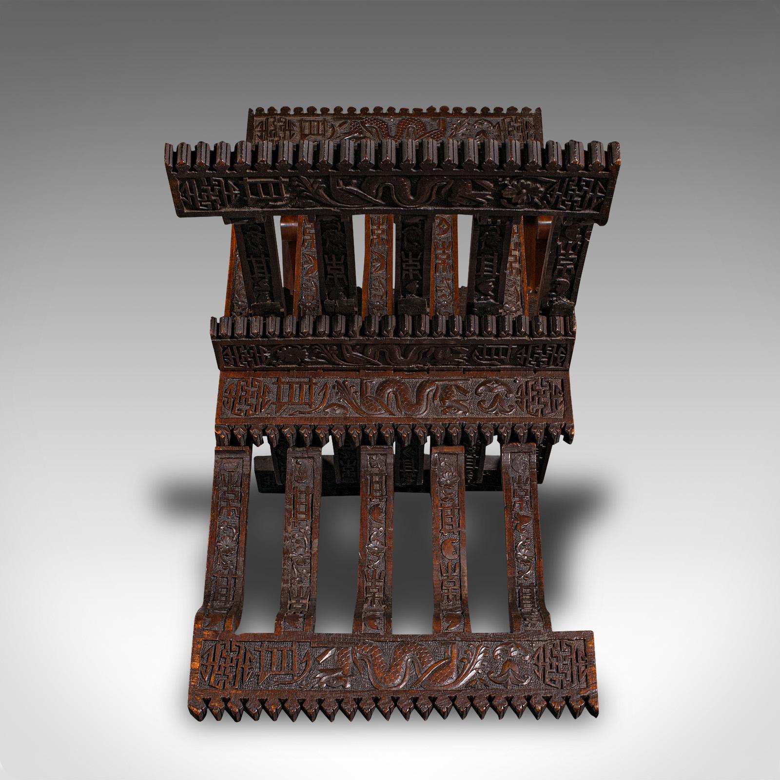 Early 20th Century Antique Scholar’s Reading Stand, Oriental, Folding Book Pedestal, Victorian For Sale