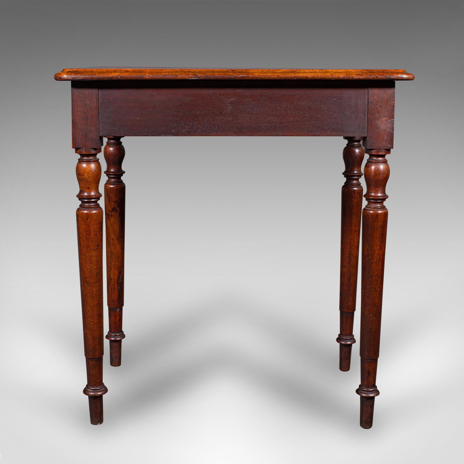 British Antique Scholar's Writing Table, English, Side, Correspondence Desk, Victorian