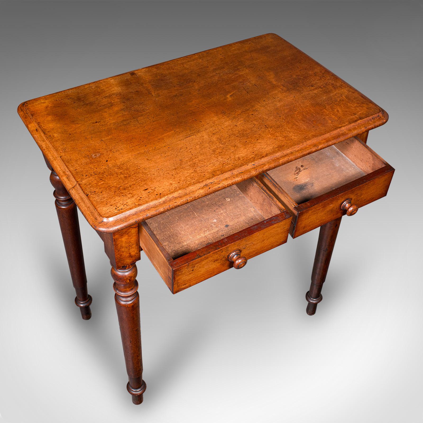 Wood Antique Scholar's Writing Table, English, Side, Correspondence Desk, Victorian