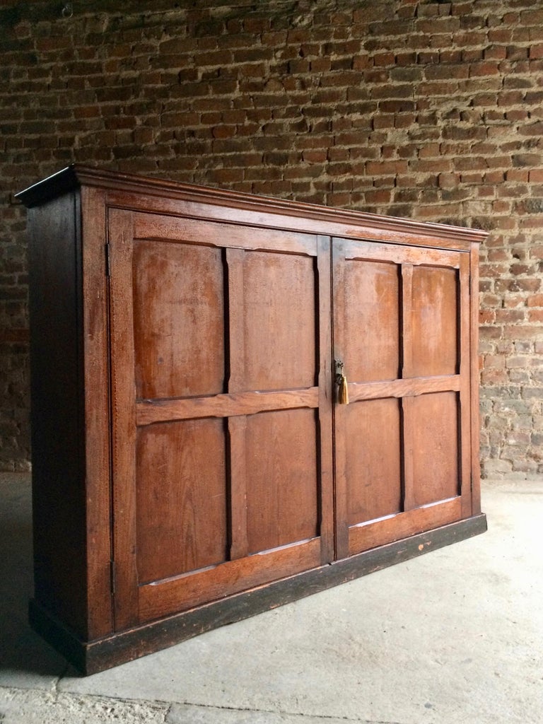 Antique School Cupboard Solid Pine Victorian 19th Century, circa 1875