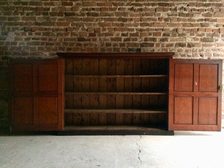 Antique School Cupboard Solid Pine Victorian 19th Century, circa 1875