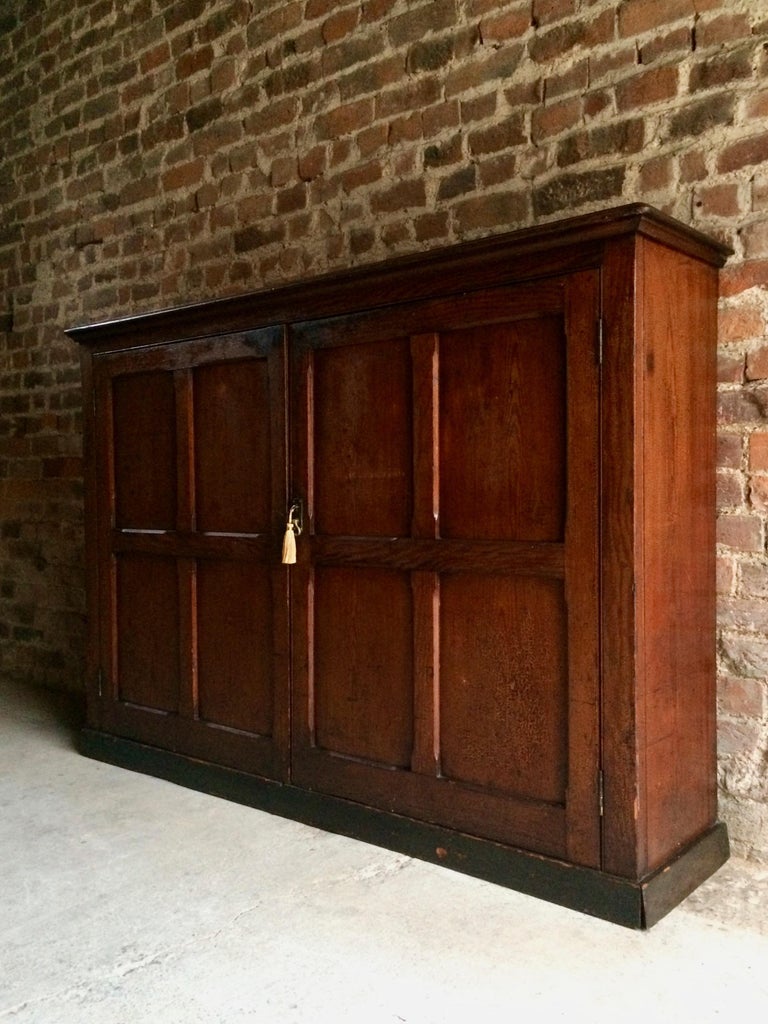 Antique School Cupboard Solid Pine Victorian 19th Century, circa 1875