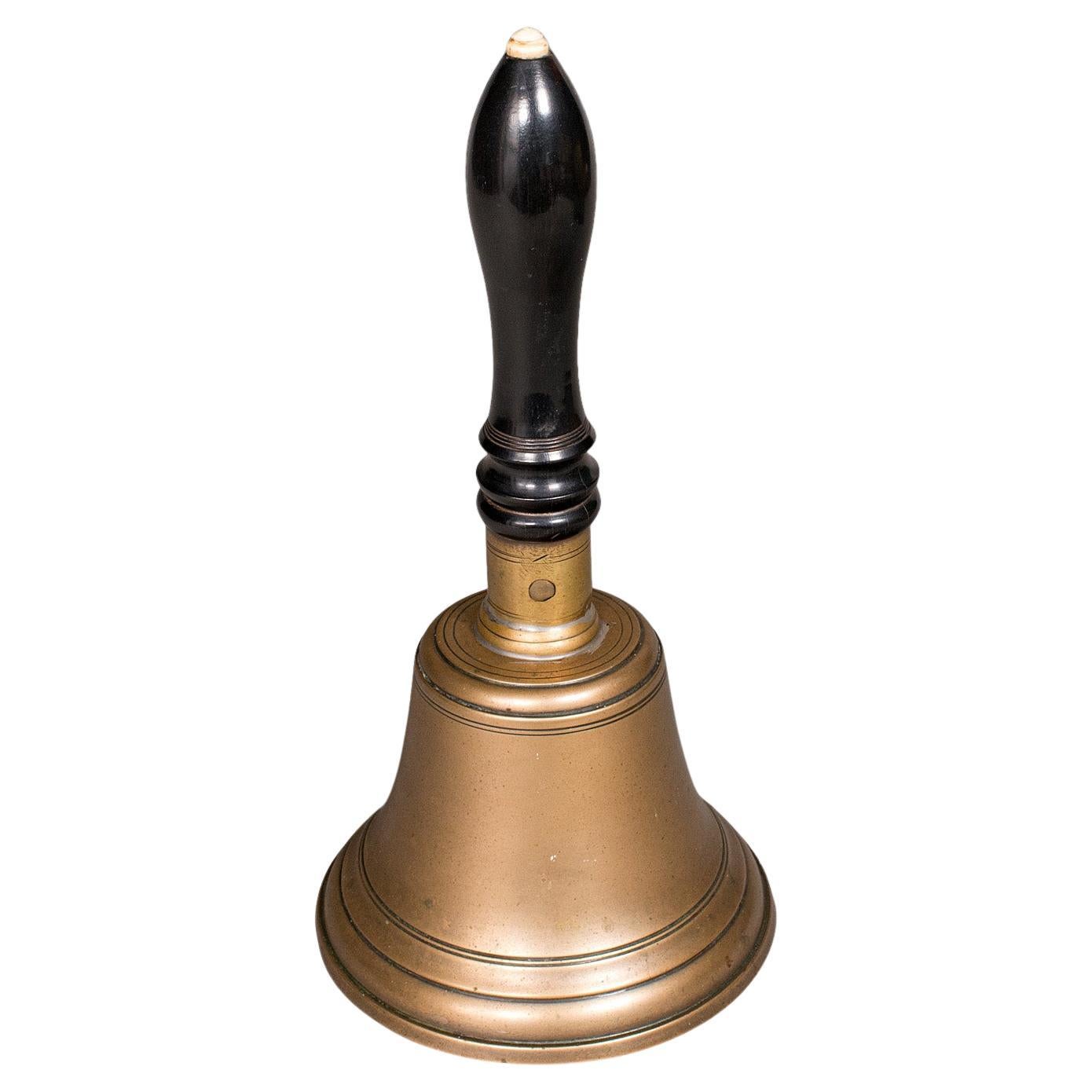 Antique Schoolmaster's Hand Bell, English, Bronze, Dinner Chime, Edwardian, 1910
