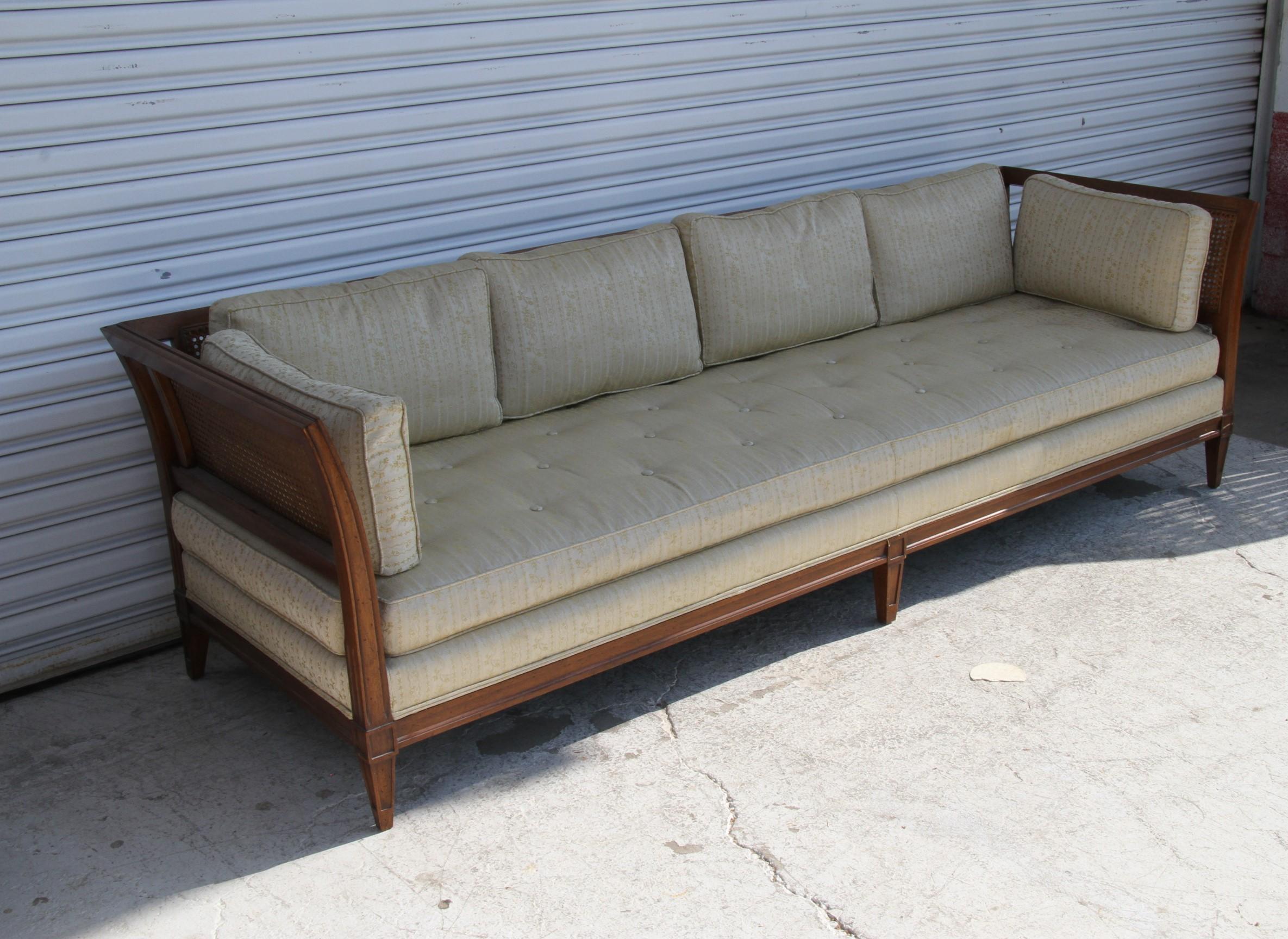 Hollywood Regency Antique Schoonbeck Company Cane Sofa