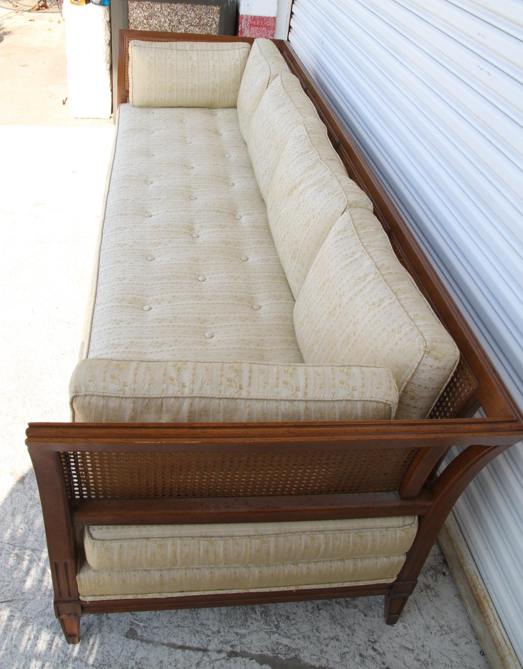 Antique Schoonbeck Company Cane Sofa In Fair Condition In Pasadena, TX
