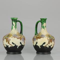 Antique Schoonhoven Plateel Dutch Earthenware Jugs circa 1920-1930 Gouda