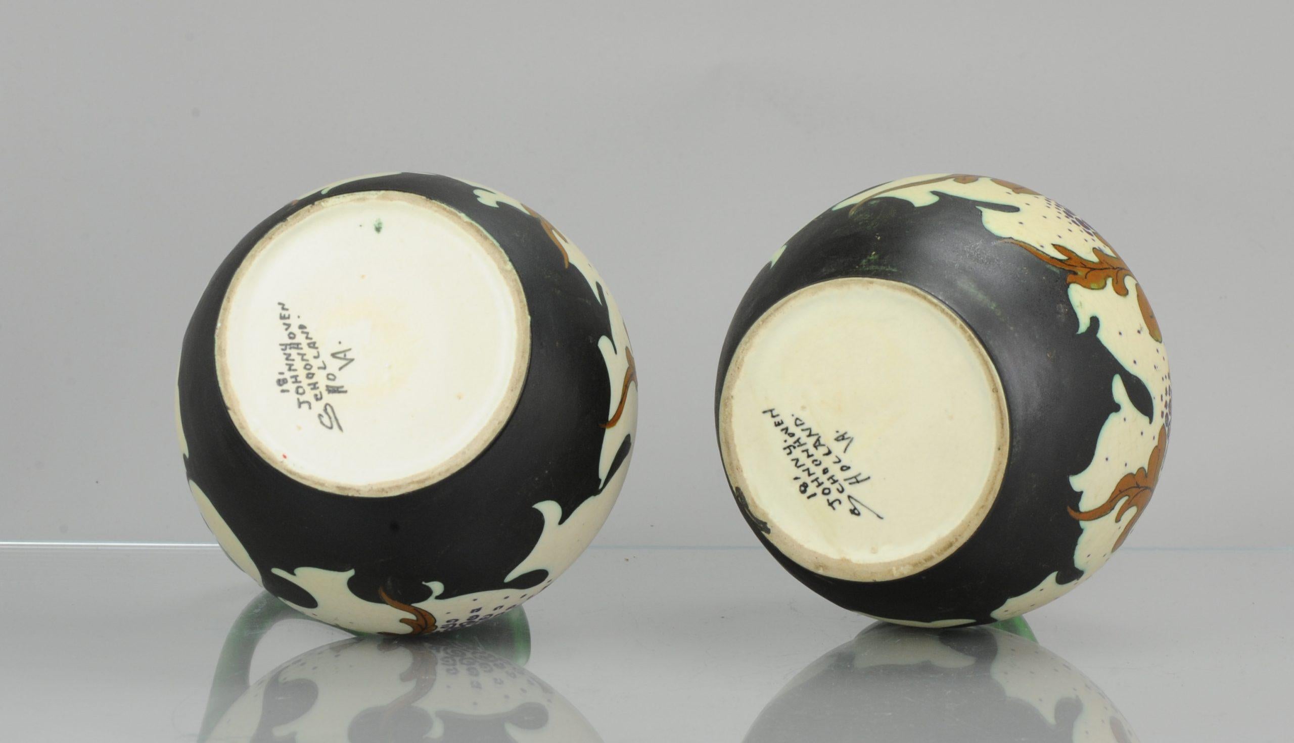 Anciennes pichets en faïence néerlandaise Schoonhoven Plateel vers 1920-1930 Gouda en vente 3