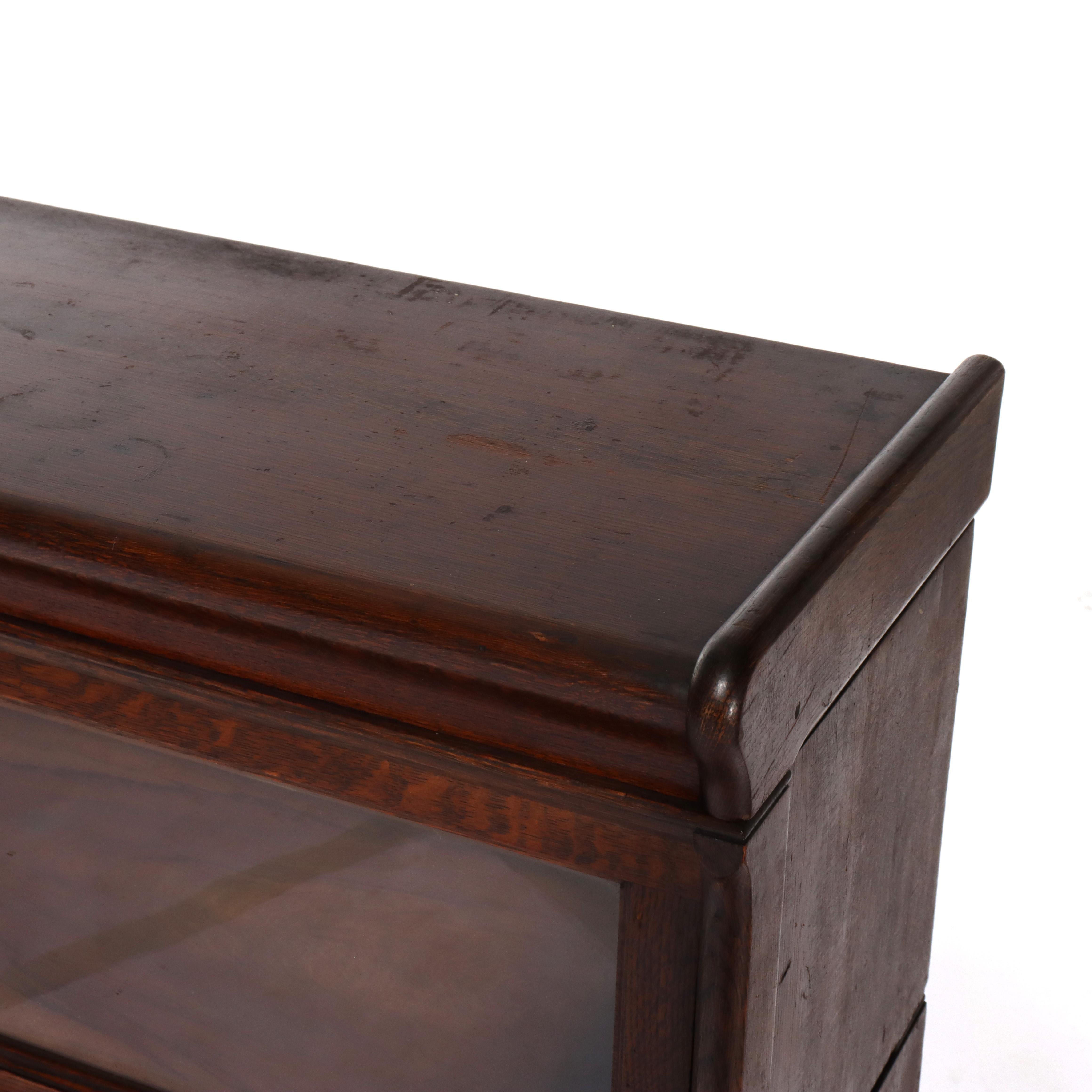 20ième siècle Antique Schram Bros. Globe Wernicke School Arts & Crafts Bibliothèque en Oak c1920 en vente