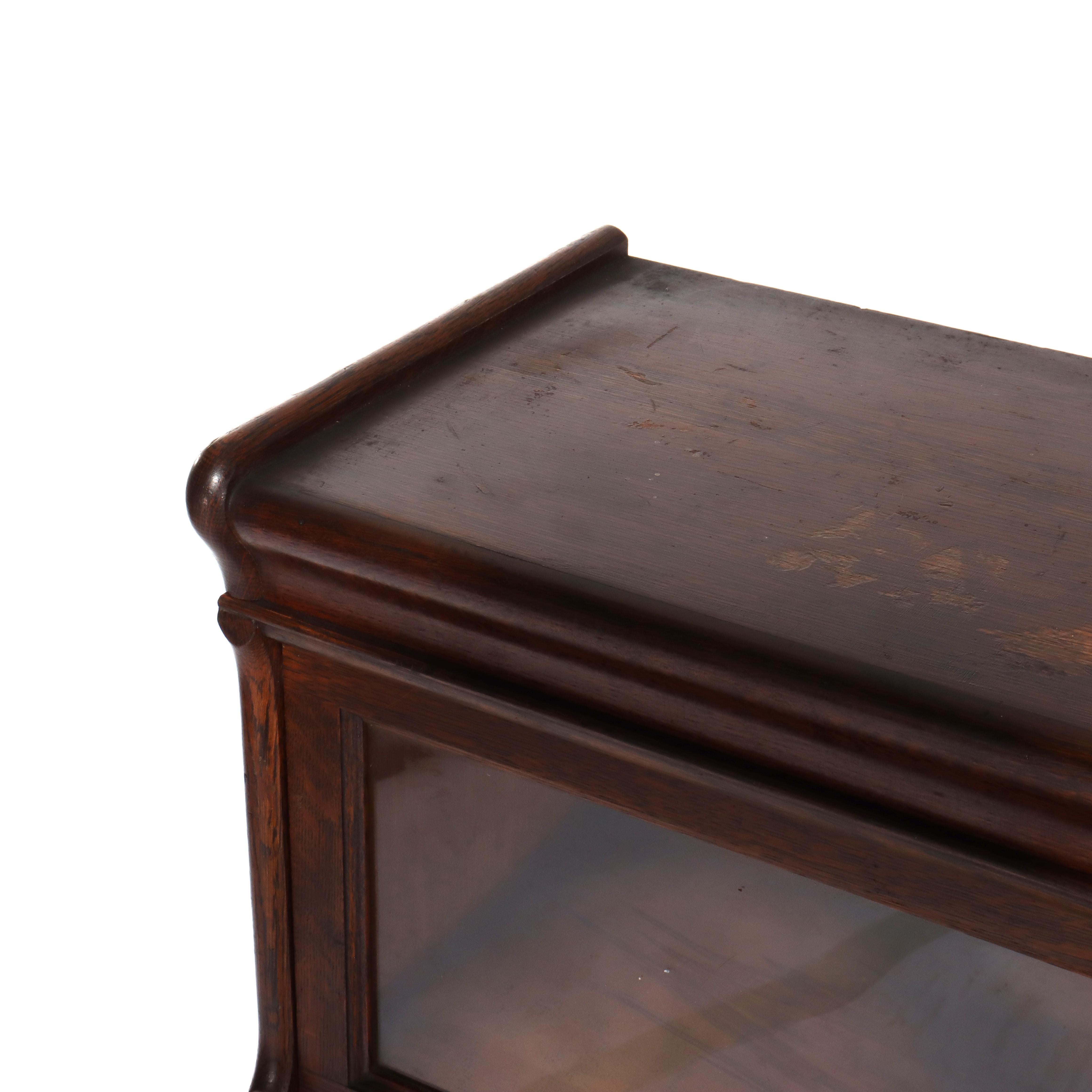 Chêne Antique Schram Bros. Globe Wernicke School Arts & Crafts Bibliothèque en Oak c1920 en vente