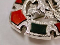 Antique Scotch Pebble And Silver Brooch dated Circa 1890