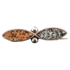 Antique Scottish agate and sterling silver brooch, Victorian