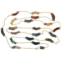 Antique Scottish agate specimen necklace