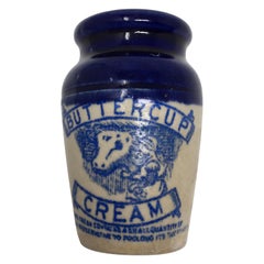 Antique Scottish Buttercup Cream Stoneware Advertising Pot
