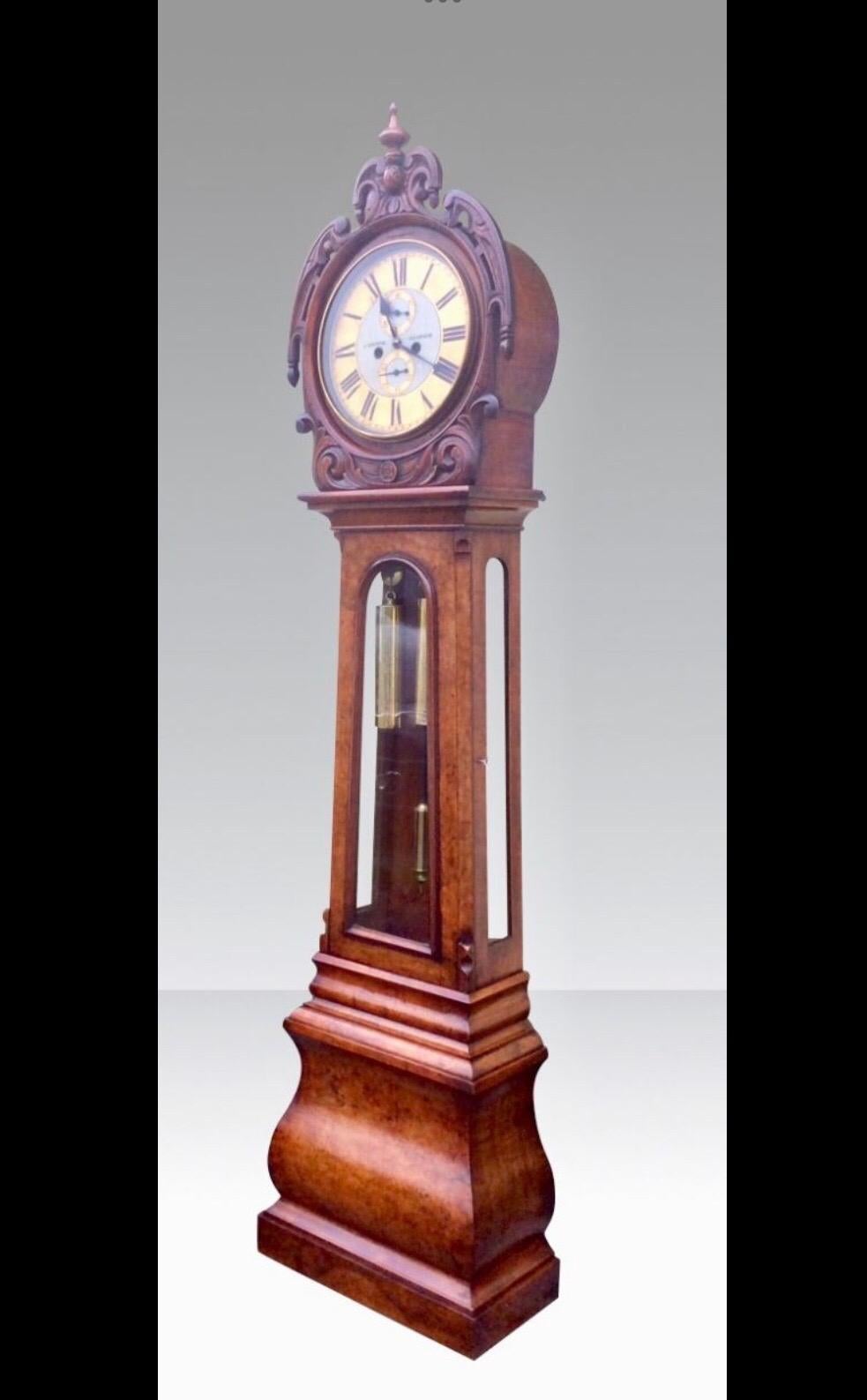 Victorian Antique Scottish Drumhead Longcase Grandfather Clock