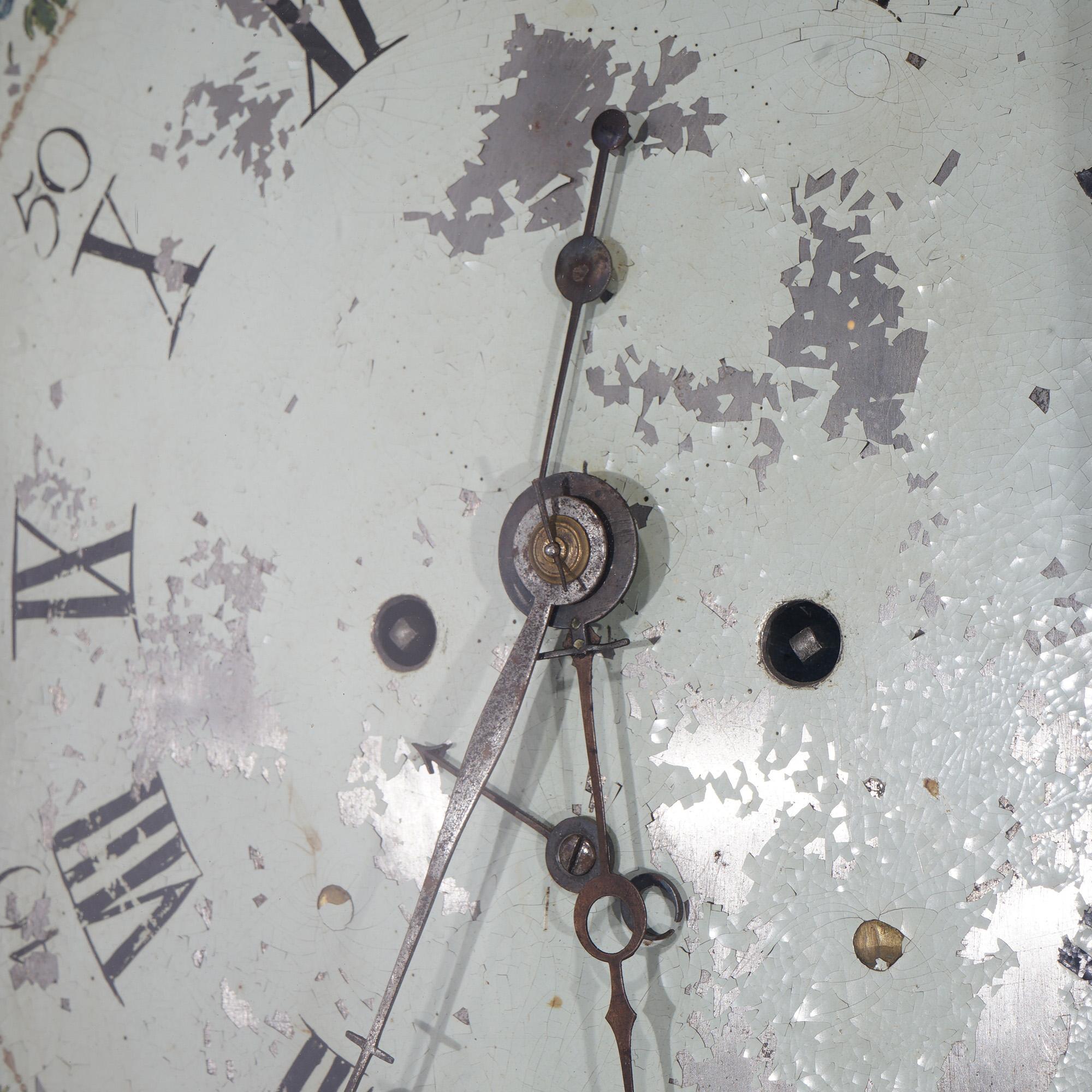 Ancienne horloge de grand-père écossaise de Dunning en chêne et bois de citronnier 19ème siècle en vente 4