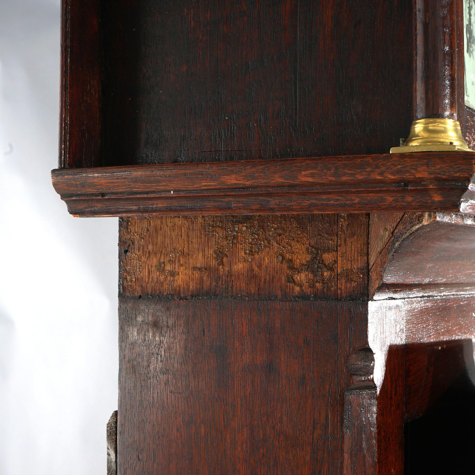 Ancienne horloge de grand-père écossaise de Dunning en chêne et bois de citronnier 19ème siècle en vente 6
