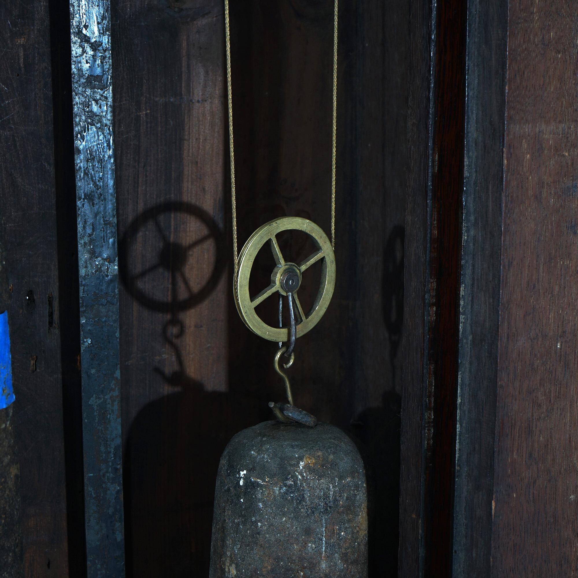 Ancienne horloge de grand-père écossaise de Dunning en chêne et bois de citronnier 19ème siècle en vente 10