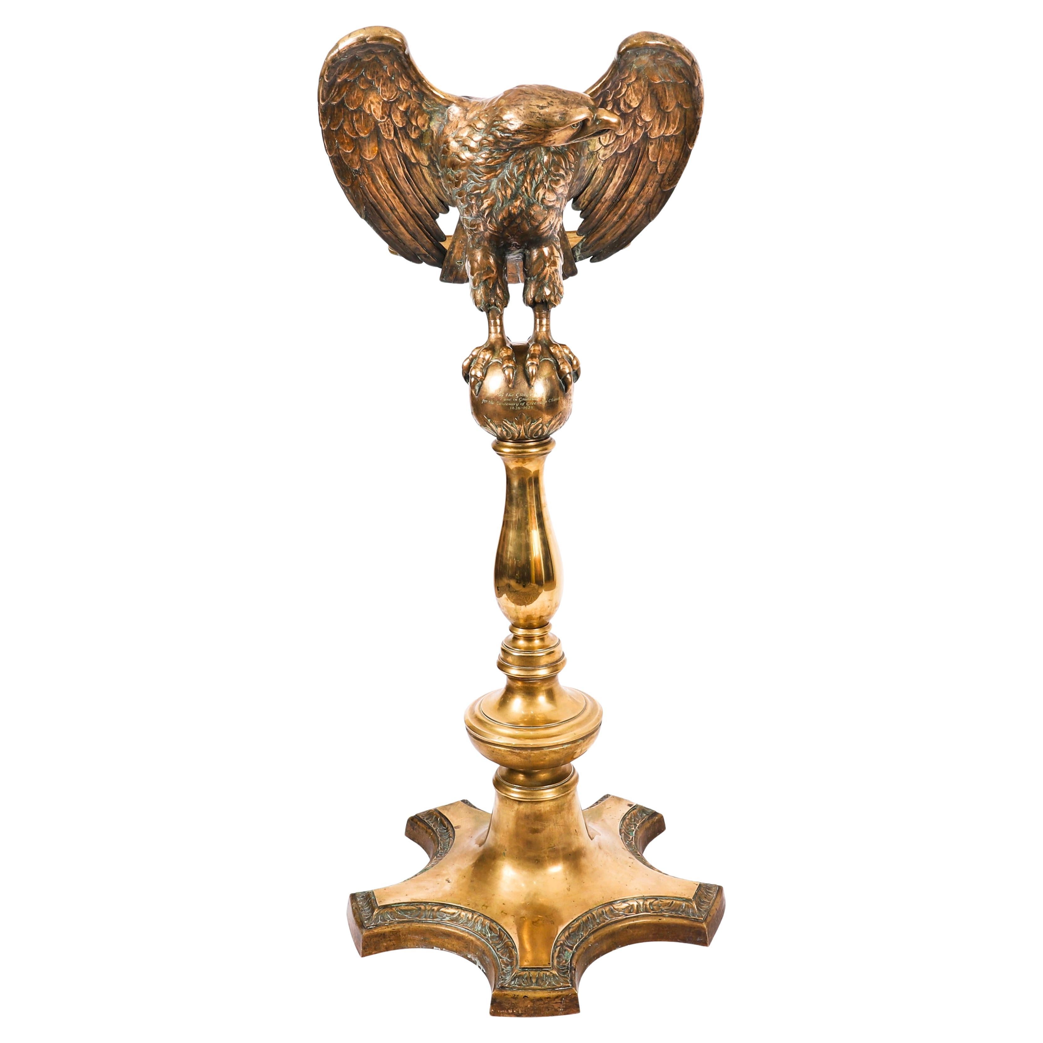 Antique Scottish Ecclesiastical Brass Eagle Lectern Greenside 19th Century