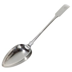 Antico cucchiaio da portata scozzese in argento sterling con manico a violino di John Heron