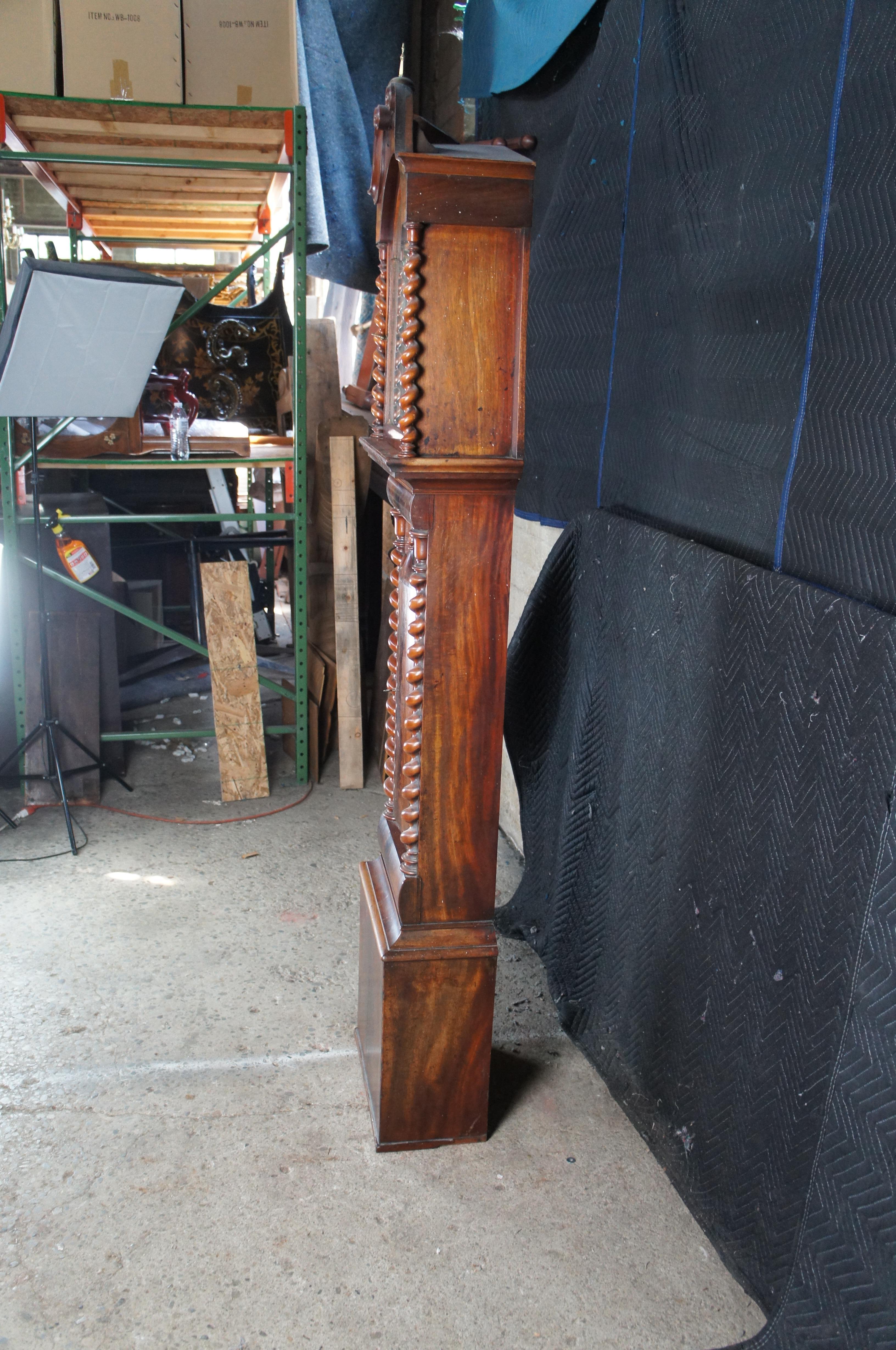 Antique Scottish George Lumsden Mahogany Nautical Tall Case Grandfather Clock For Sale 5