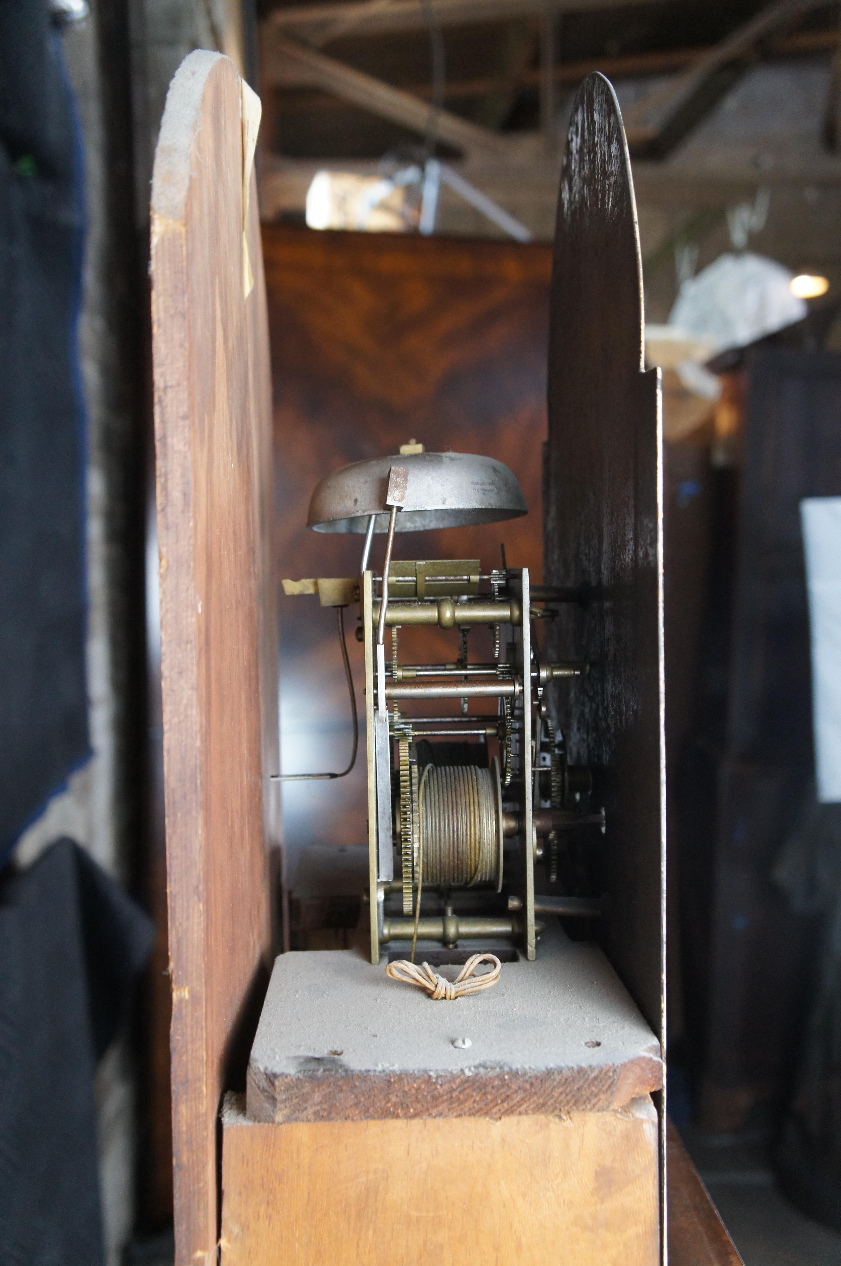 Antique Scottish George Lumsden Mahogany Nautical Tall Case Grandfather Clock For Sale 6