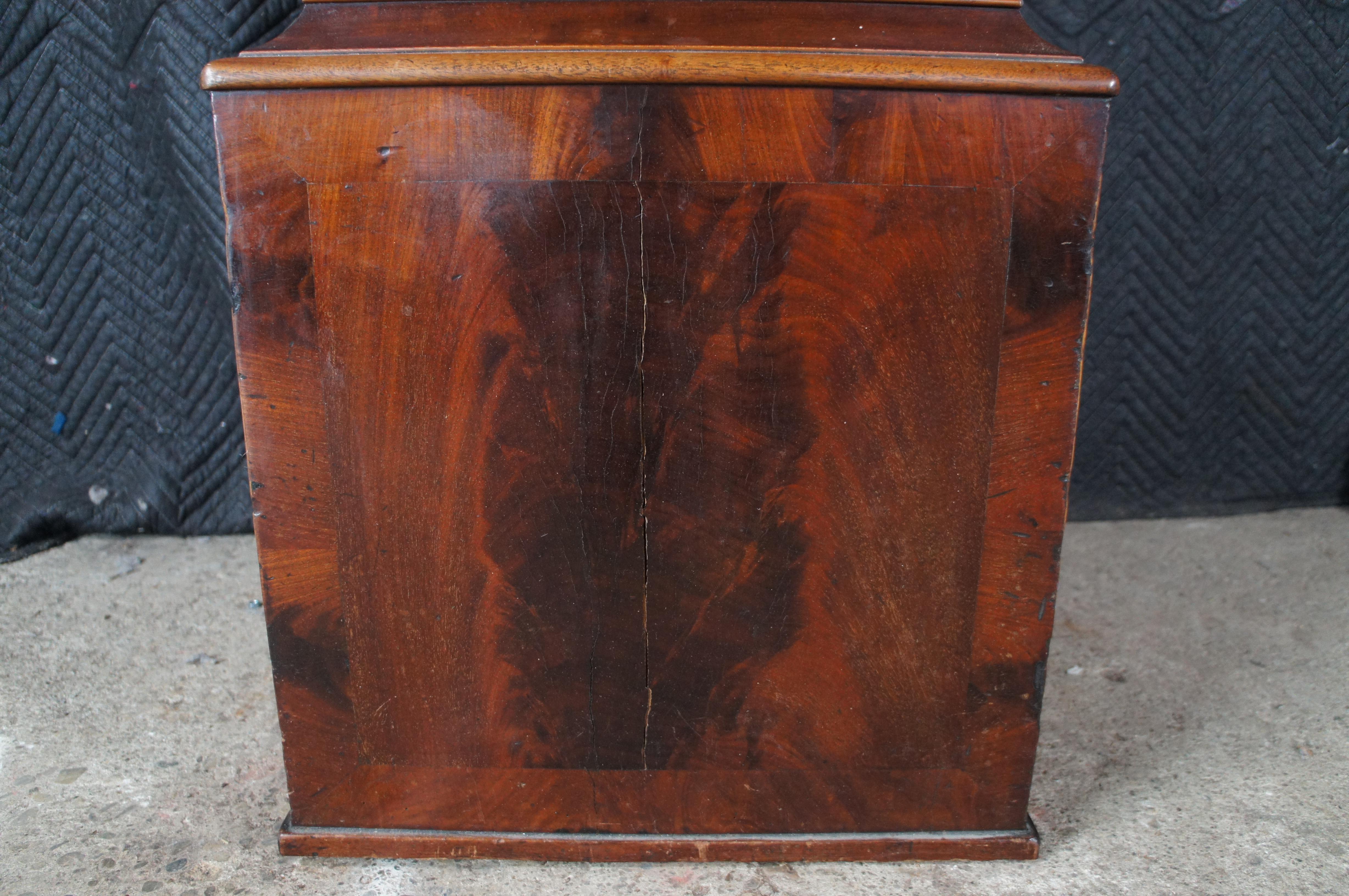 Antique Scottish George Lumsden Mahogany Nautical Tall Case Grandfather Clock For Sale 9
