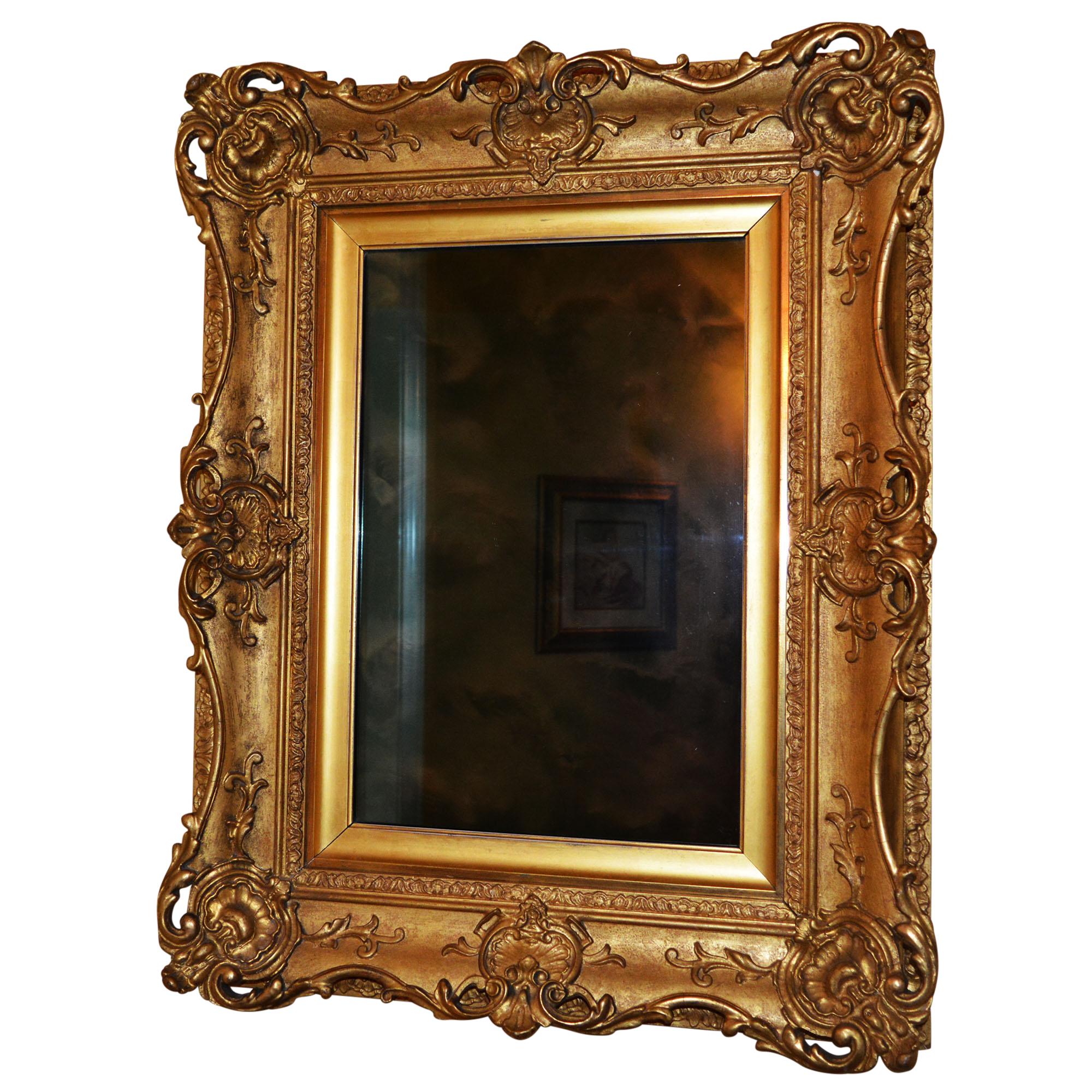 Antique Scottish Gilt Gesso Mirror Daniel Miller Carver & Gilder For Sale
