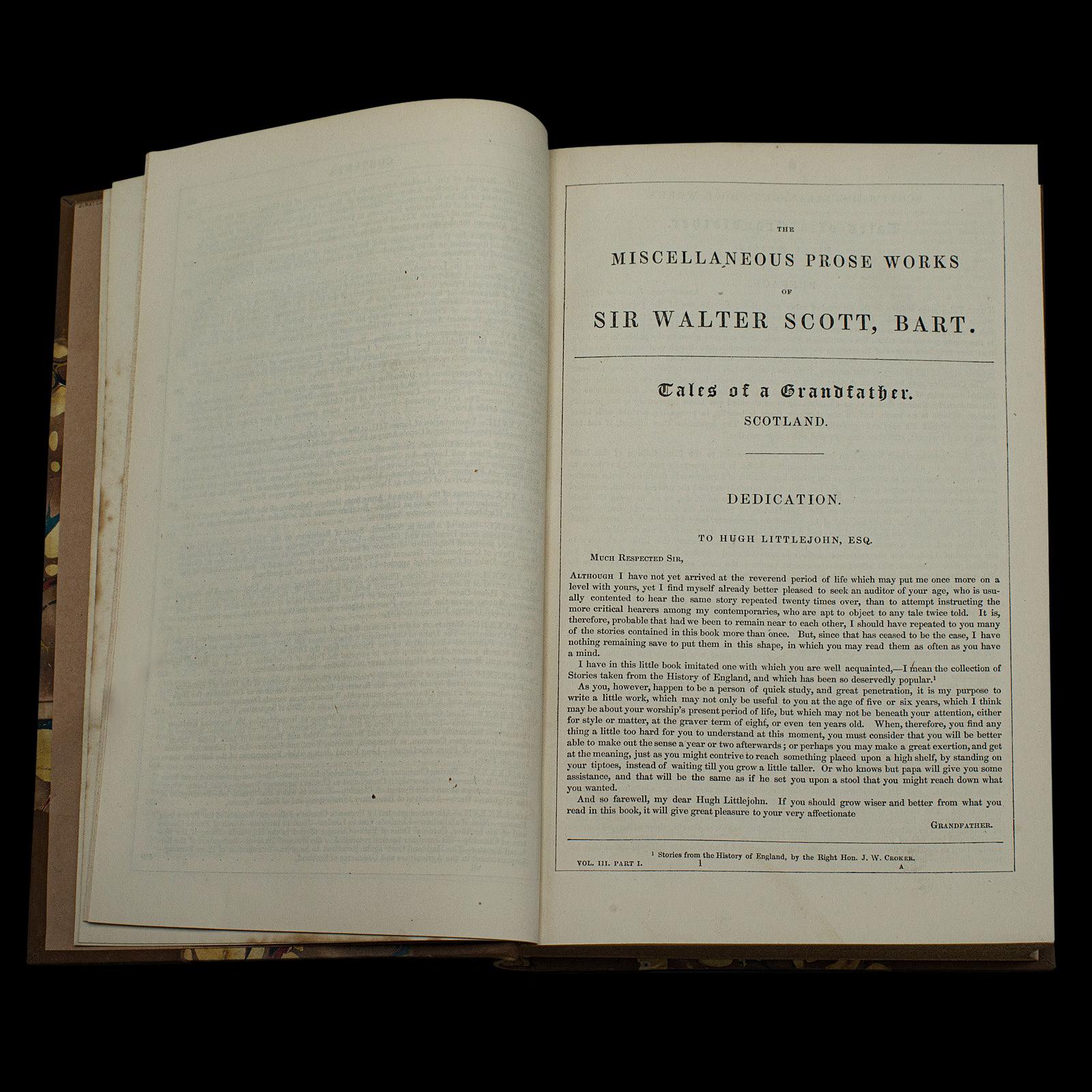 Livre d'histoire écossaise ancien, Contes d'un grand-père, Walter Scott, Victorien Bon état - En vente à Hele, Devon, GB