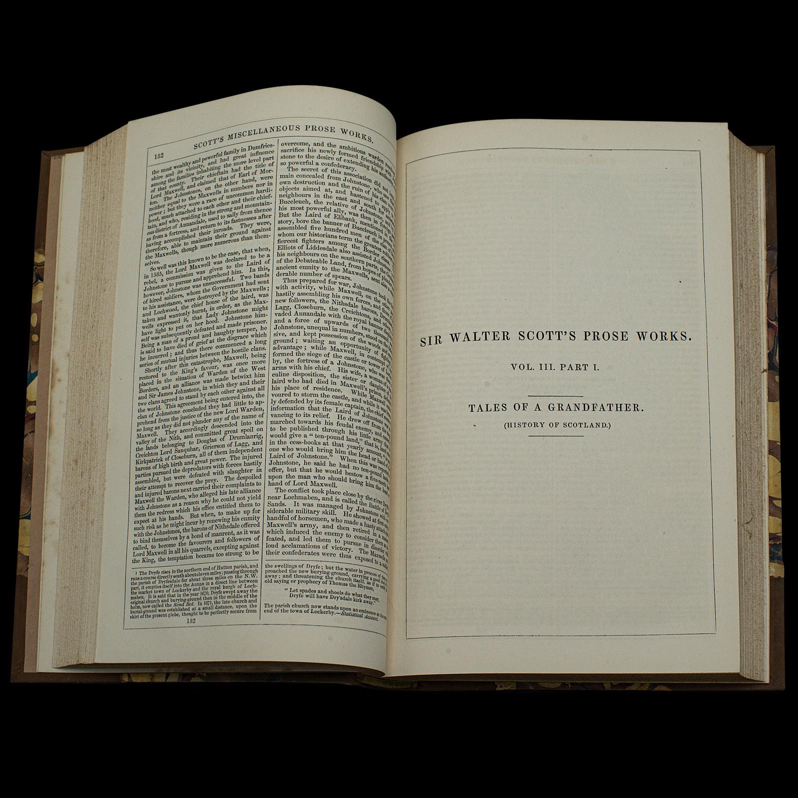 Livre d'histoire écossaise ancien, Contes d'un grand-père, Walter Scott, Victorien en vente 1