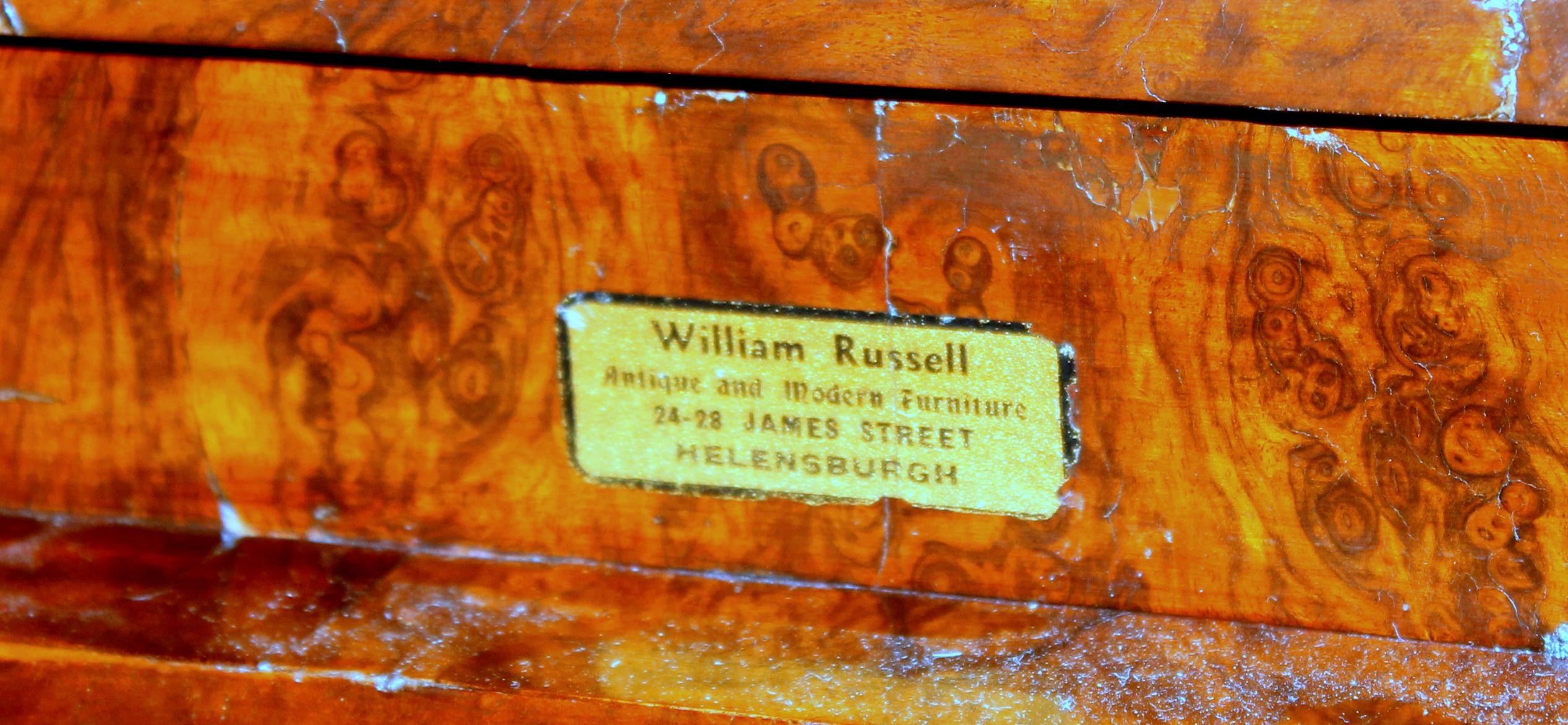 Antique Scottish Marquetry Inlaid Burr Walnut Davenport or Ship Captain's Desk 12