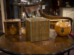 Caja de té antigua escocesa de Mauchline Ware, de Smith & Smith