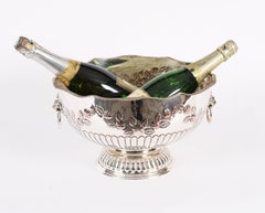 Antiguo enfriador de vino escocés del clan Napier de plata sobre cobre Siglo XIX