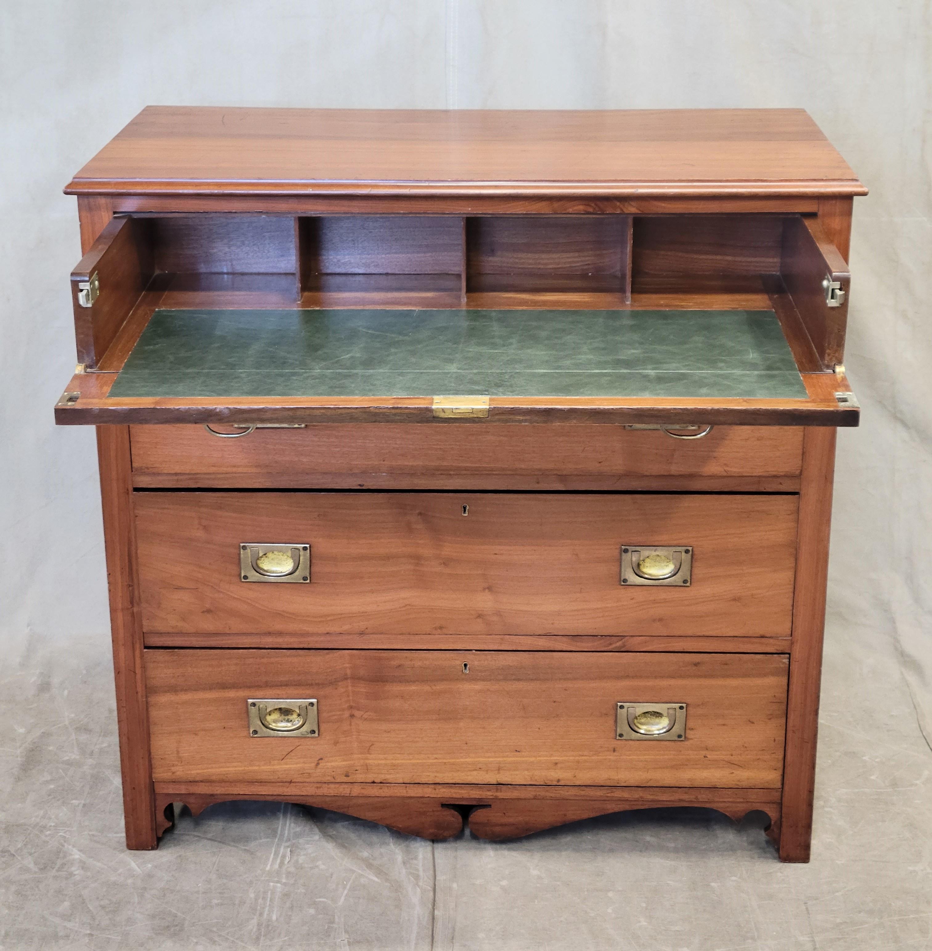 British Antique Scottish or English Campaign Butler's Desk Chest of Drawers For Sale