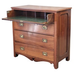 Used Scottish or English Campaign Butler's Desk Chest of Drawers