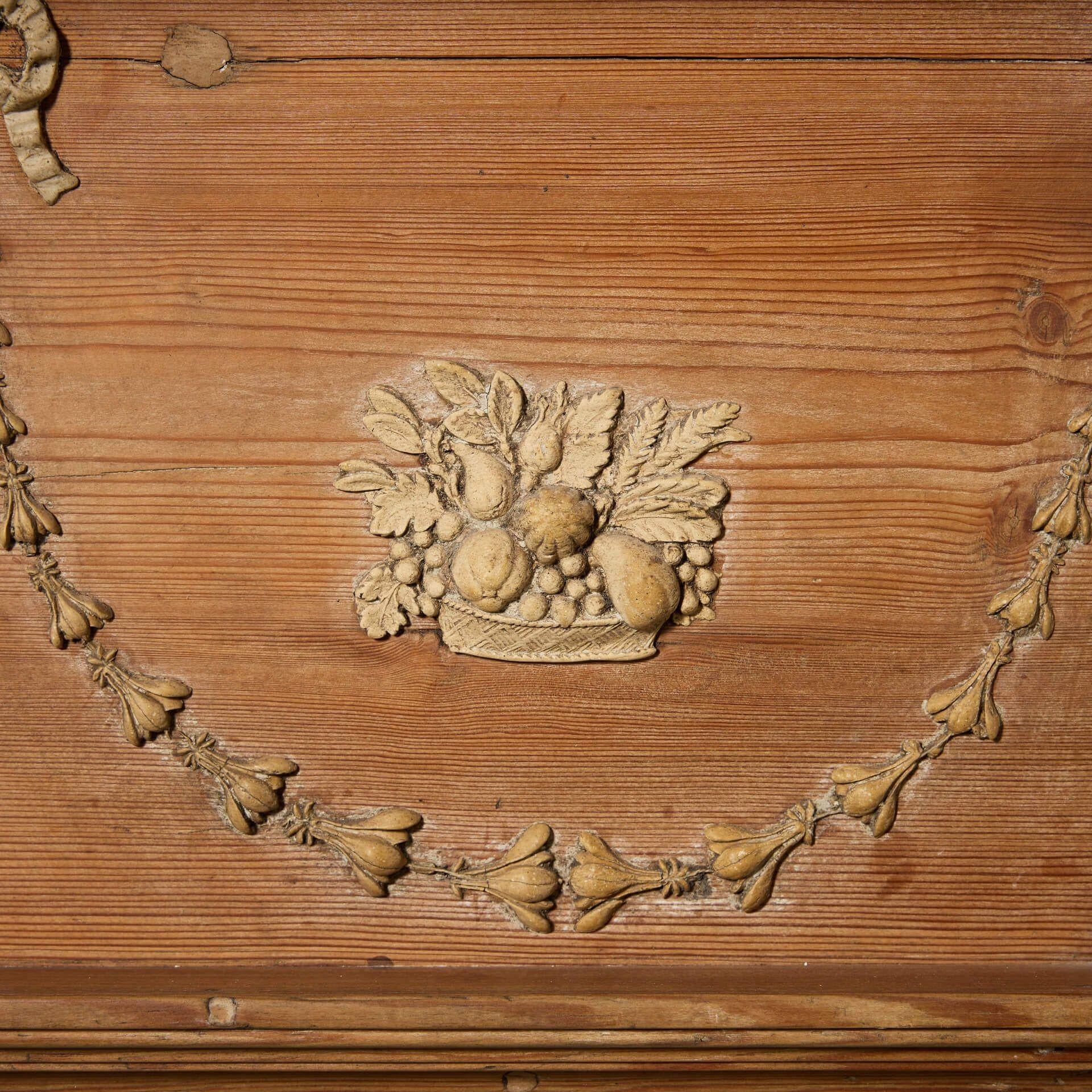 Wood Antique Scottish Pine Robert Adam Style Fire Surround For Sale