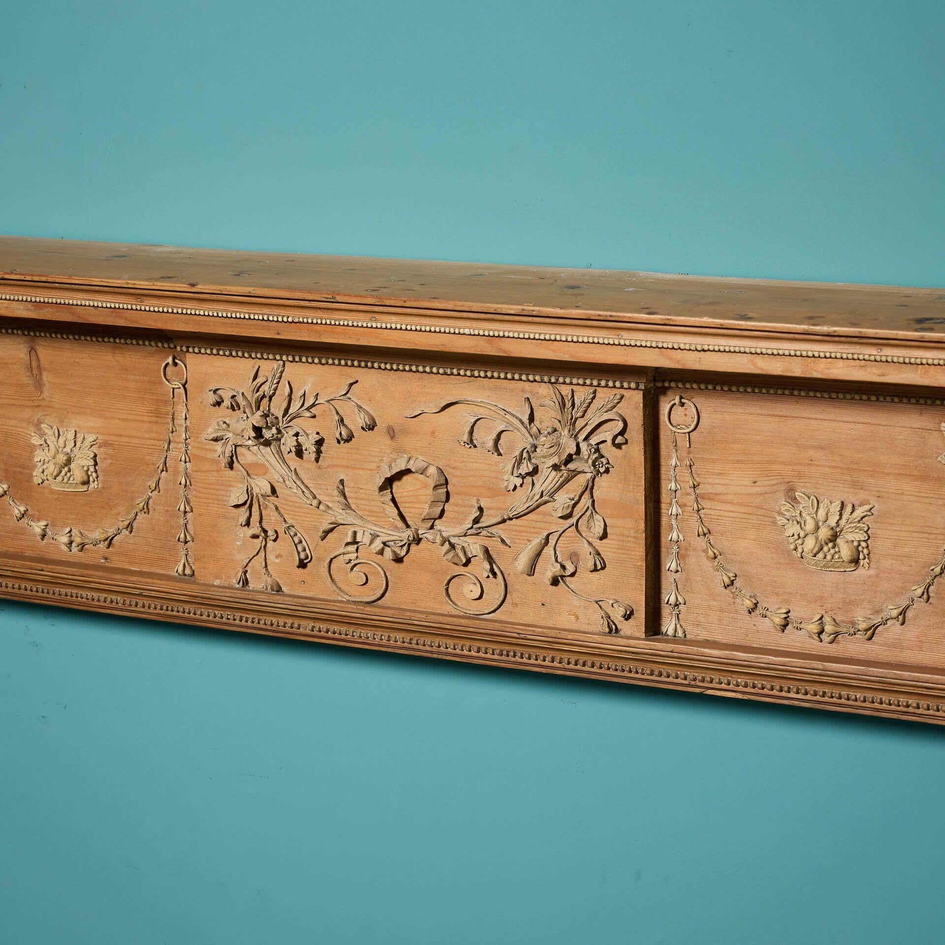 Antique Scottish Pine Robert Adam Style Fire Surround For Sale 2