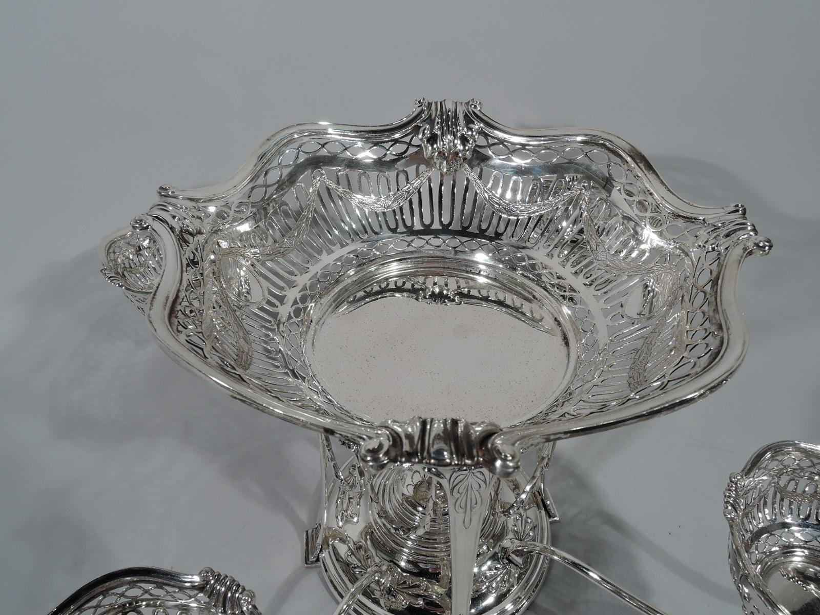 Antique Scottish Regency Revival Sterling Silver Epergne In Excellent Condition In New York, NY