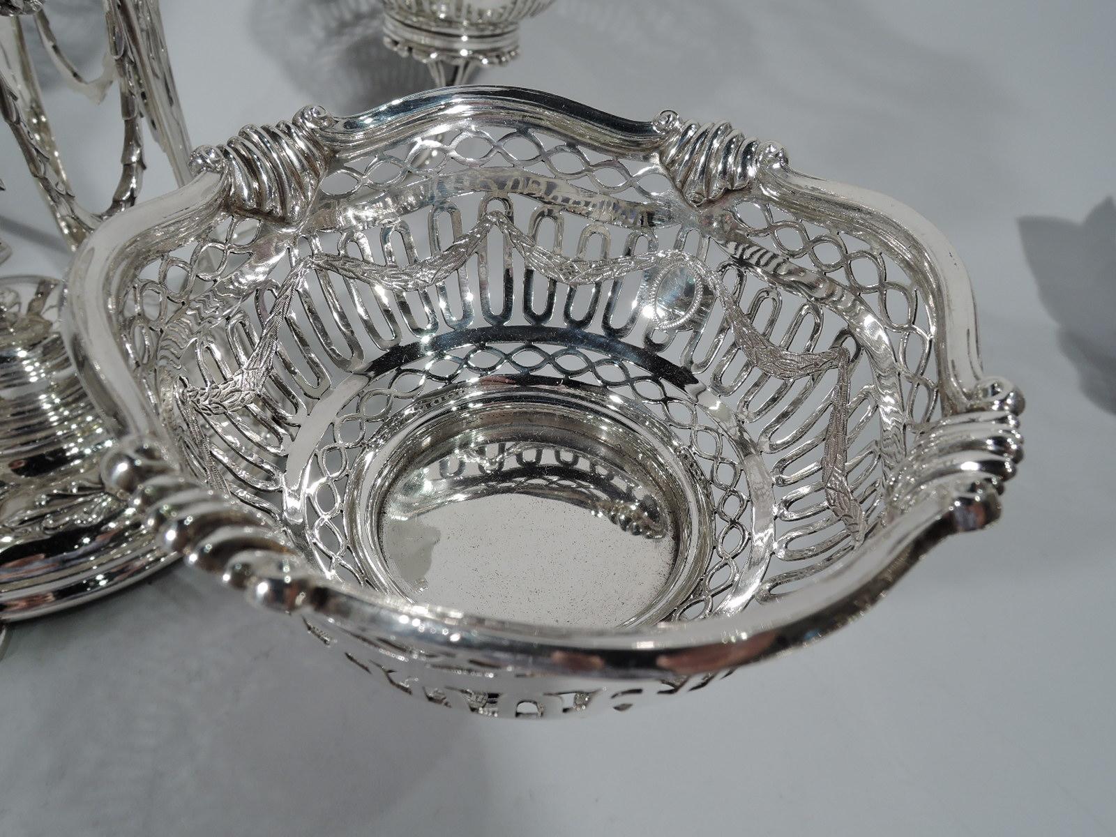 Early 20th Century Antique Scottish Regency Revival Sterling Silver Epergne
